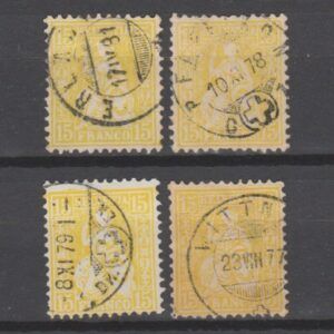 Zwitserland 1867 31 Zittende Helvetia gestempeld