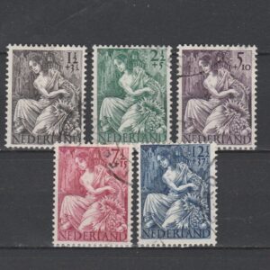 Nederland 1946 449-453 Hulpzegels gestempeld