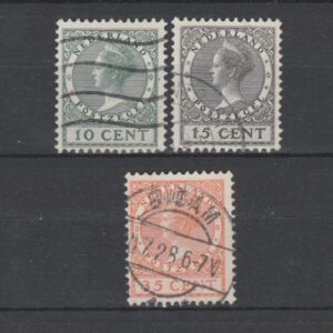 Nederland 1924 136-138 Tentoonstelling Veth gestempeld