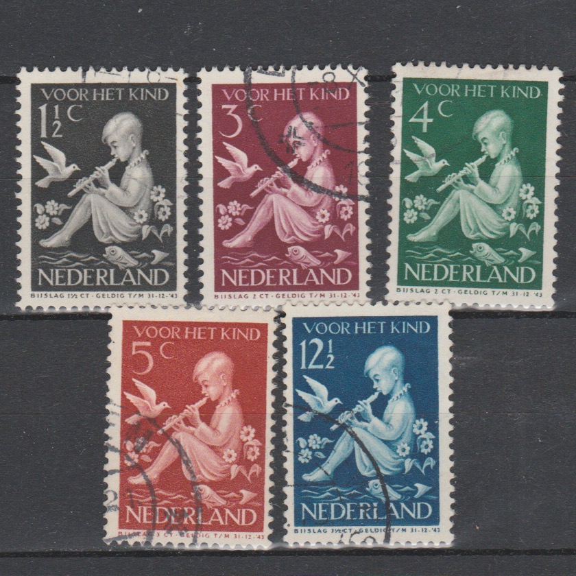 Nederland 1938 313-317 Kinderzegels gestempeld