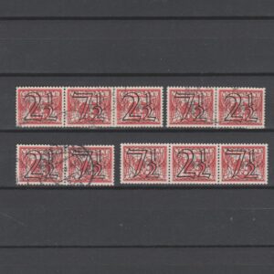 Nederland 1940 356 a-d Tralie rol combinaties gestempeld