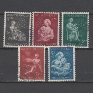Nederland 1944 423-427 Winterhulp gestempeld