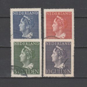 Nederland 1940 346-349 Wilhelmina Konijnenburg gestempeld