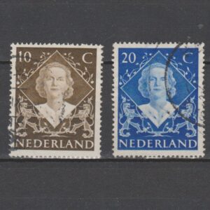 Nederland 1948 506-507 Inhuldigingszegels gestempeld