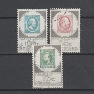 Nederland 1967 886-888 Postzegeltentoonstelling Amphilex gestempeld