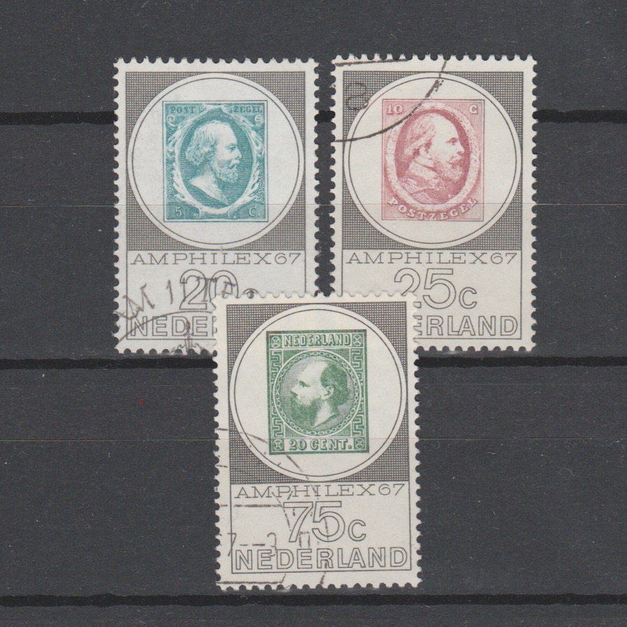 Nederland 1967 886-888 Postzegeltentoonstelling Amphilex gestempeld