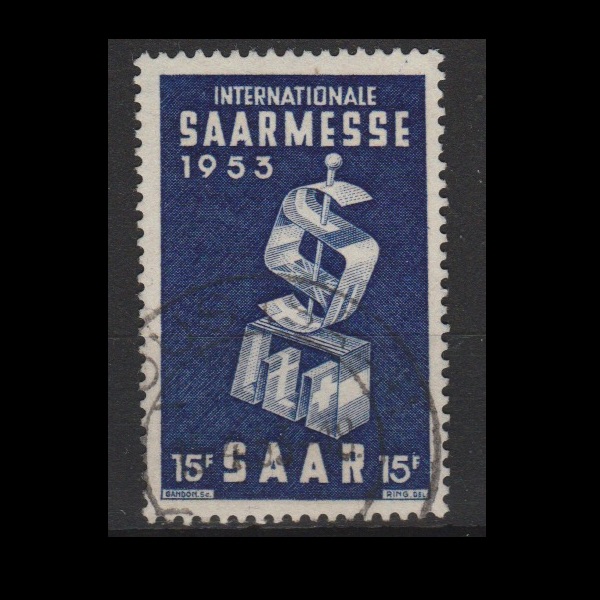 Duitsland 1953 Saar 341 gestempeld