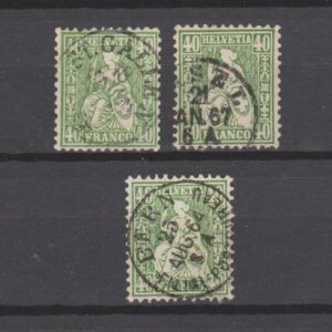 Zwitserland 1862 26 Zittende Helvetia gestempeld