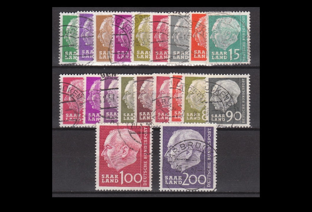 Duitsland 1957 Saarland 380-399 gestempeld