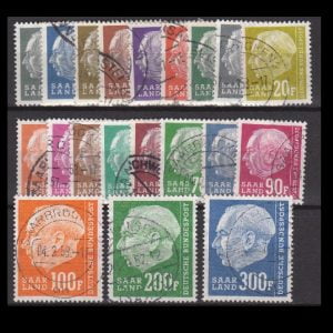 Duitsland 1957 Saarland 409-428 gestempeld