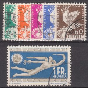 Zwitserland 1932 250-255 Vredesconferentie Geneve gestempeld