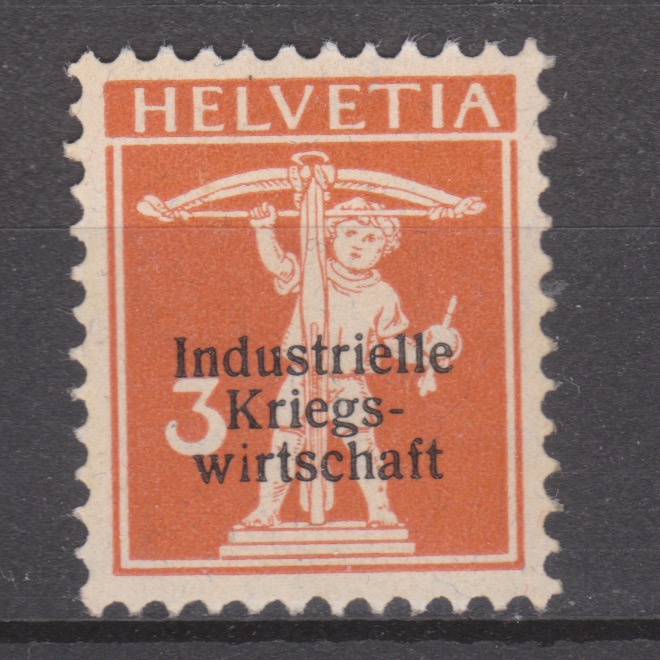 Zwitserland 1918 KW 1 Type I Industrielle Kriegswirtschaft