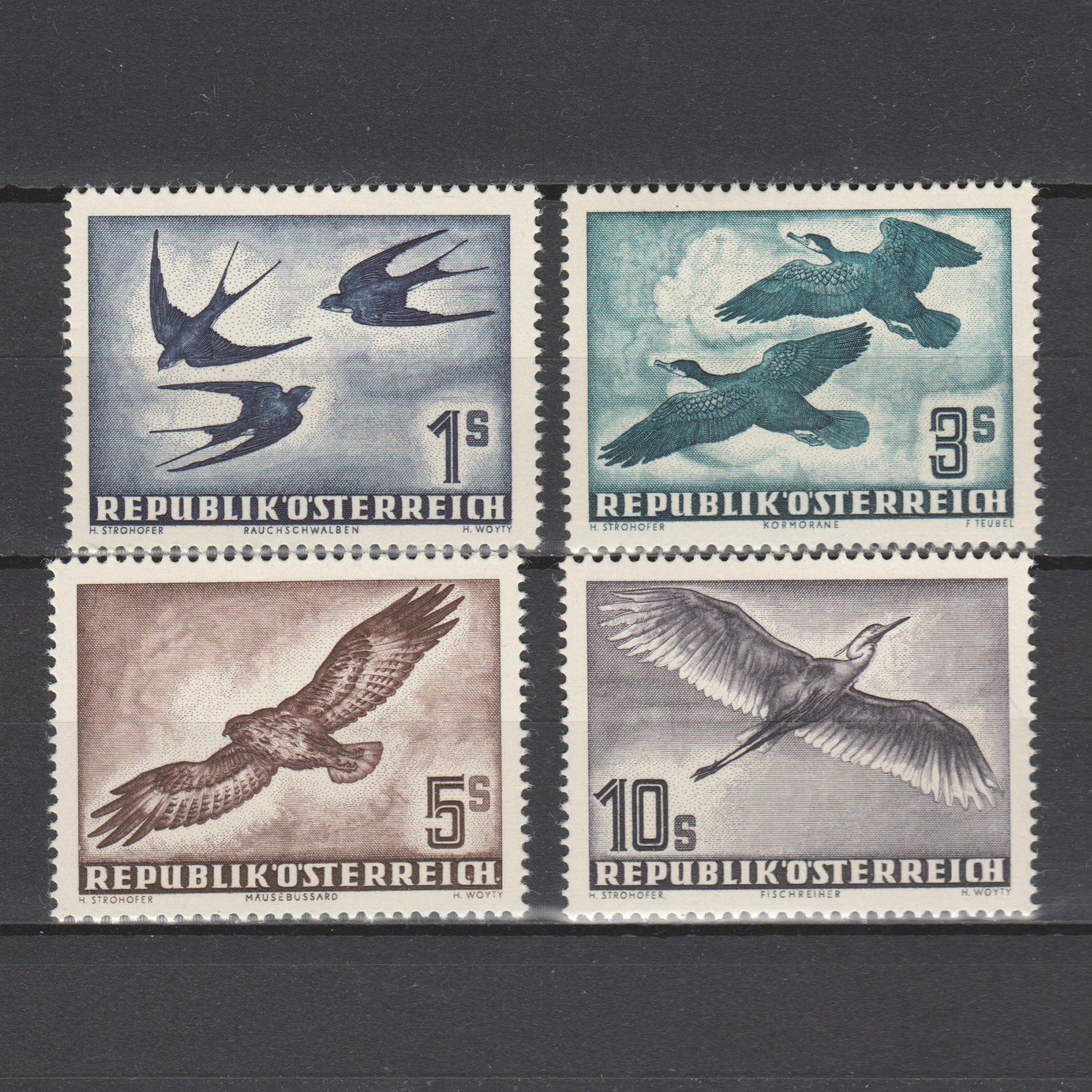 Oostenrijk 1953 Luchtpost 984-987 Vogels