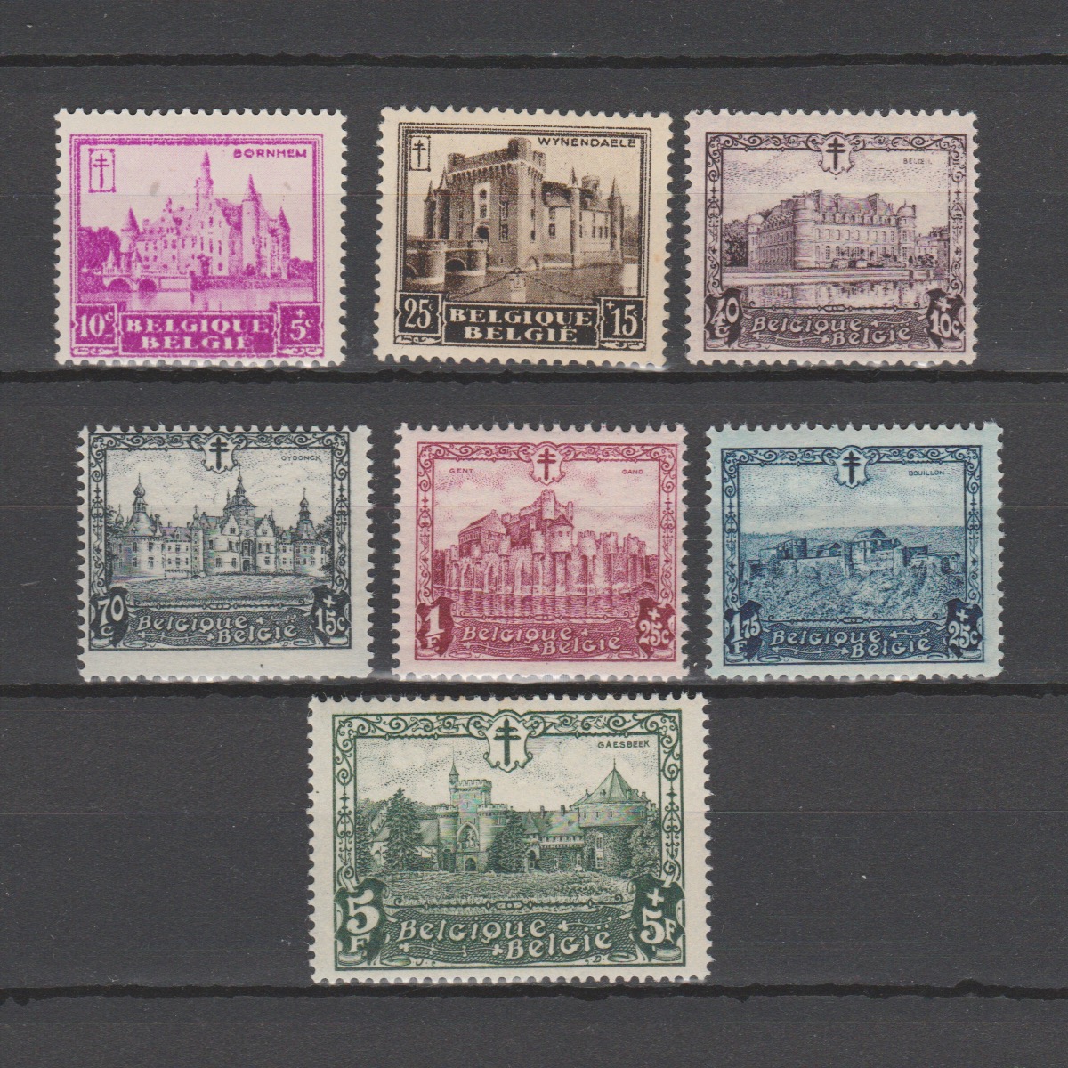 België 1930 308-314 Tuberculose (Kastelen)