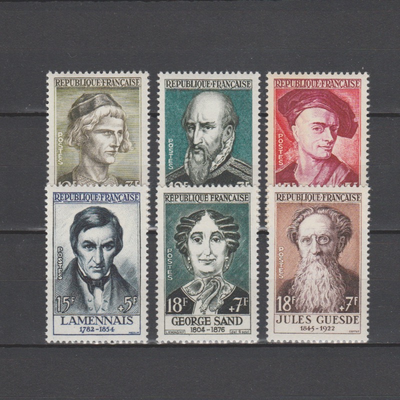 Frankrijk 1957 1108-1113 Beroemde mannen uit de XIIIe en XIXe Eeuw