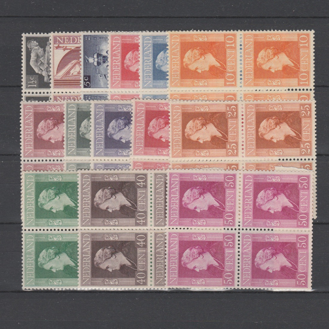 Nederland 1944 428-442 Bevrijdingszegels in blok van 4