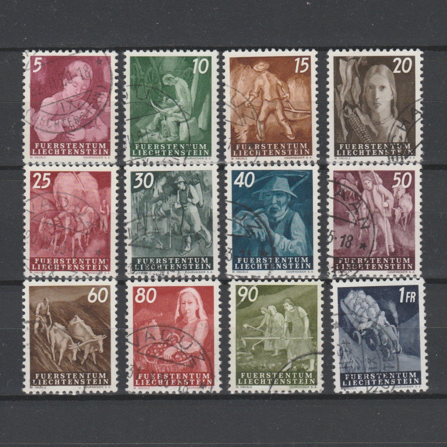Liechtenstein 1951 289-300 Freimarken: Landarbeit gestempeld