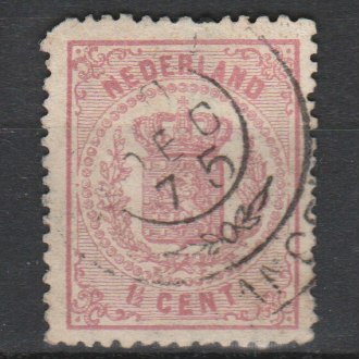 Nederland 1869 16 Rijkswapen gestempeld
