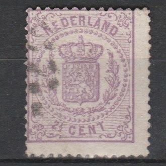 Nederland 1869 18 Rijkswapen gestempeld