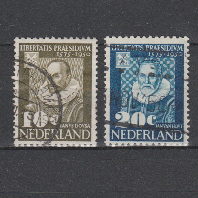 Nederland 1950 561-562 Leidse Universiteit gestempeld