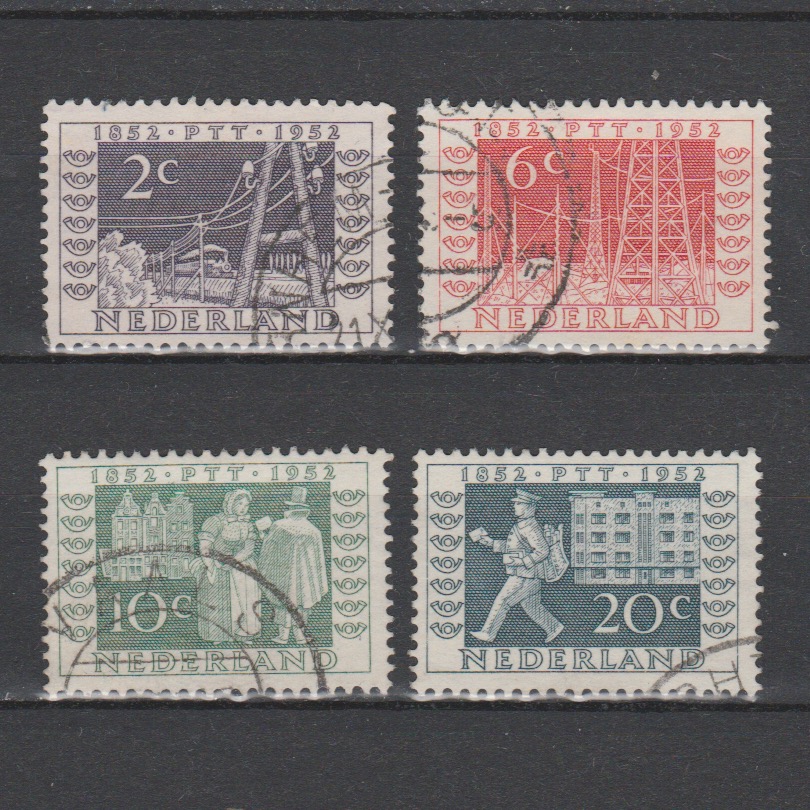 Nederland 1952 588-591 Jubileumzegels Rijkstelegraaf & Nederlandse postzegels gestempeld