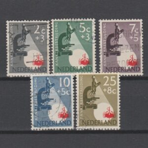Nederland 1955 661-665 kankerbestrijding gestempeld