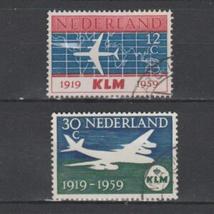 Nederland 1959 729-730 40 jaar KLM gestempeld