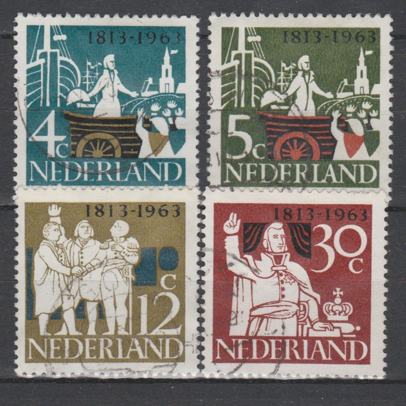 Nederland 1963 807-810 150 jaar Onafhankelijkheid gestempeld