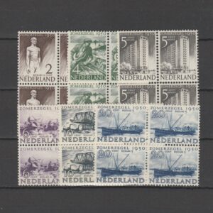 Nederland 1950 550-555 Zomerzegels in blok van 4 met bemerkingen