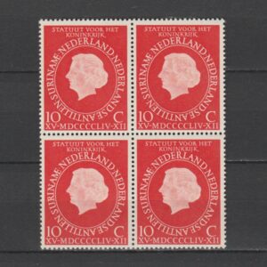 Nederland 1954 654 Statuut voor het Koninkrijk in blok van 4