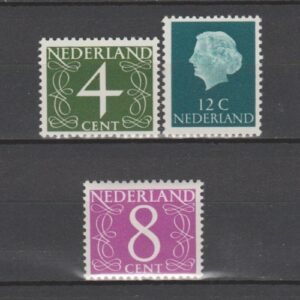 Nederland 1962 774-776 Frankeerzegels op Fluorescerend papier (cijfer en 'en profil')