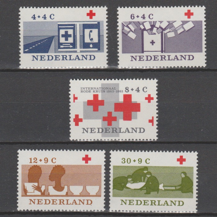 Nederland 1963 795-799 100 jaar Rode Kruis