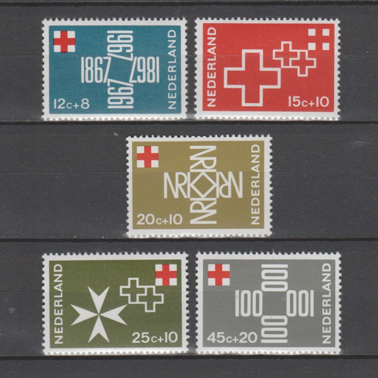 Nederland 1967 889-893 100 jaar Roode Kruis
