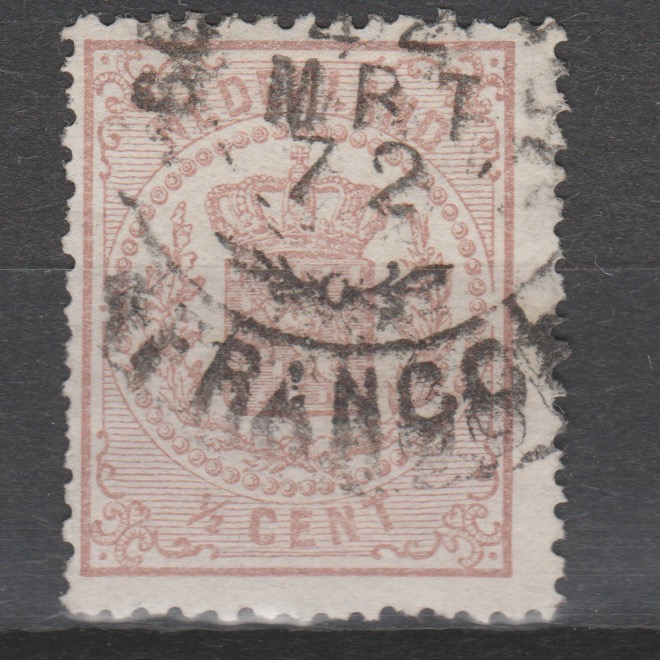 Nederland 1869 13 Rijkswapen gestempeld