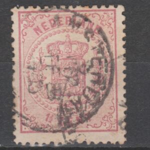 Nederland 1869 16 Rijkswapen gestempeld