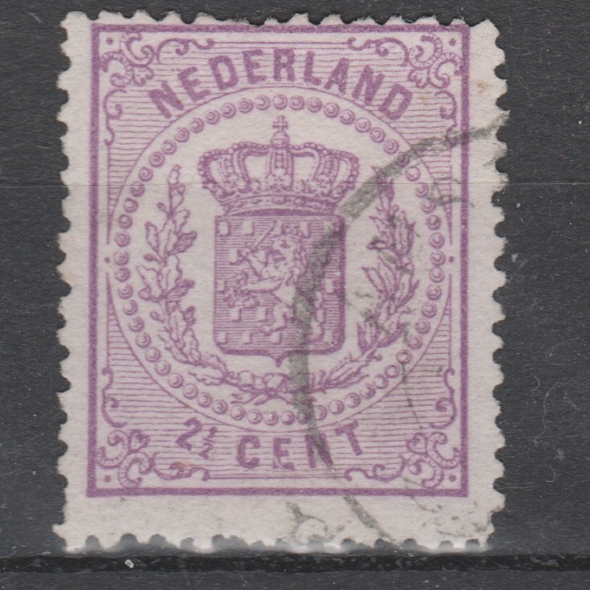 Nederland 1869 18 Rijkswapen gestempeld