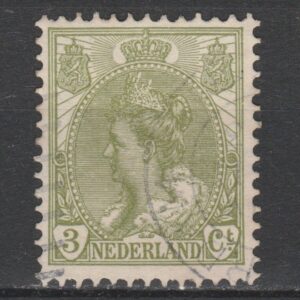 Nederland 1899 57 Wilhelmina bontkraag gestempeld