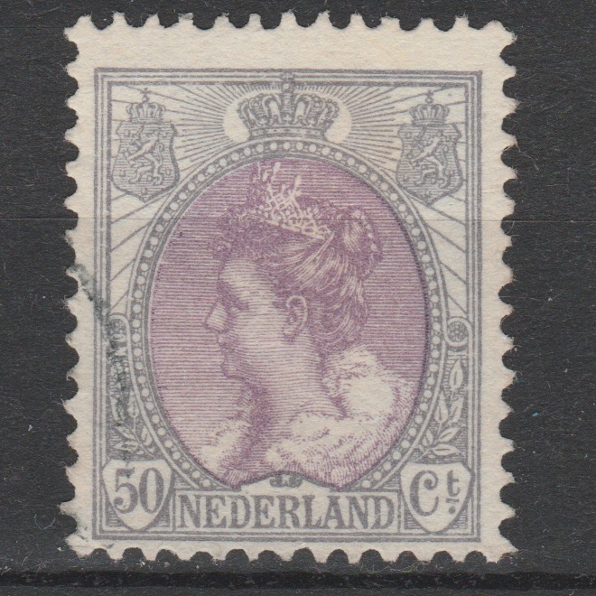 Nederland 1899 75 Wilhelmina bontkraag gestempeld
