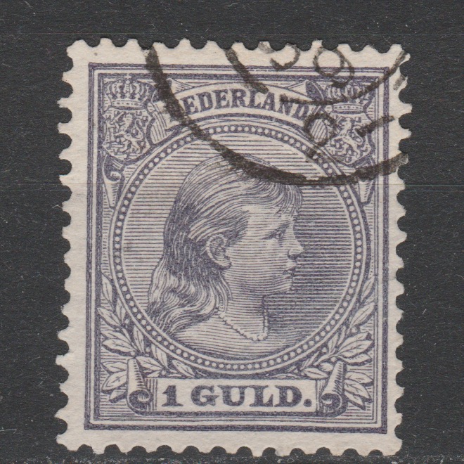Nederland 1891 44 Wilhelmina loshangend haar gestempeld