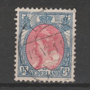 Nederland 1899 65 Druktoevalligheid 'breuk in kaderlijn' gestempeld