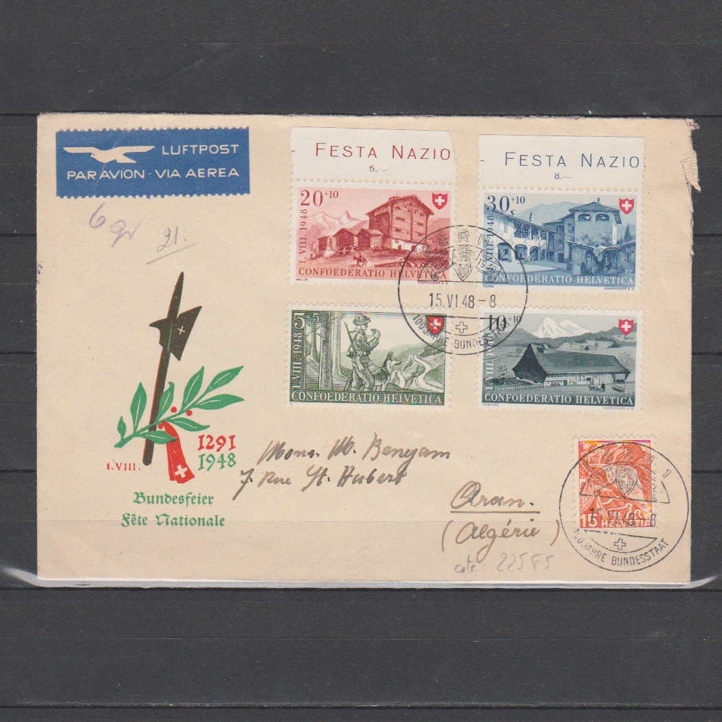 Zwitserland 1948 100 jaar Bundesstaat met Pro Patria