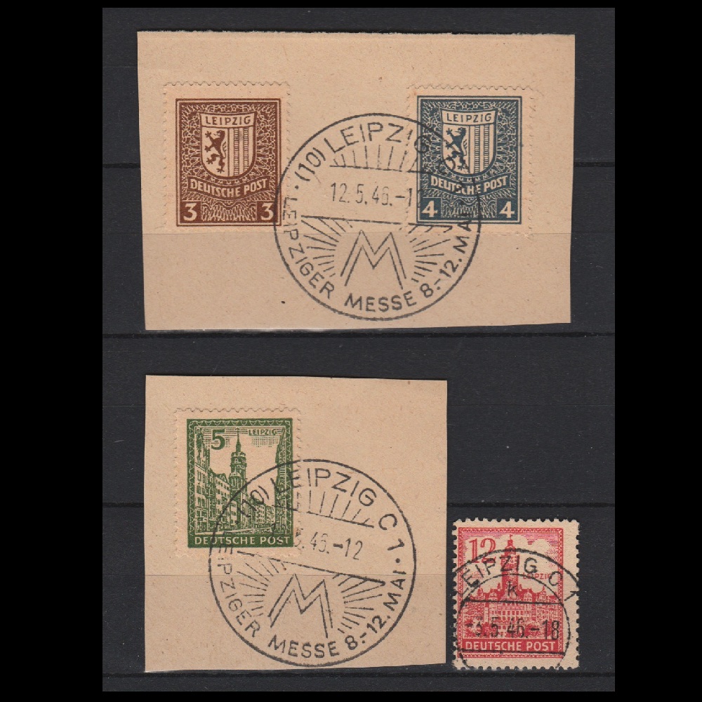 Duitsland 1946 Rusische Zone 156-158y + 161y gestempeld gekeurd
