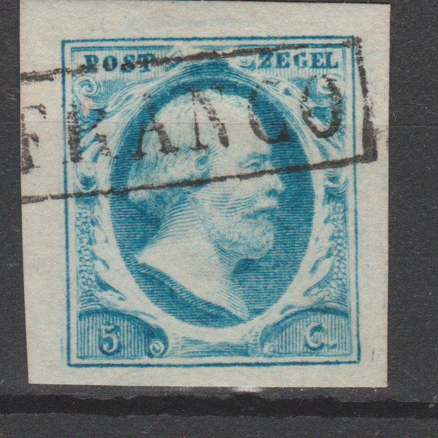 Nederland 1852 1 plaat 1p gestempeld