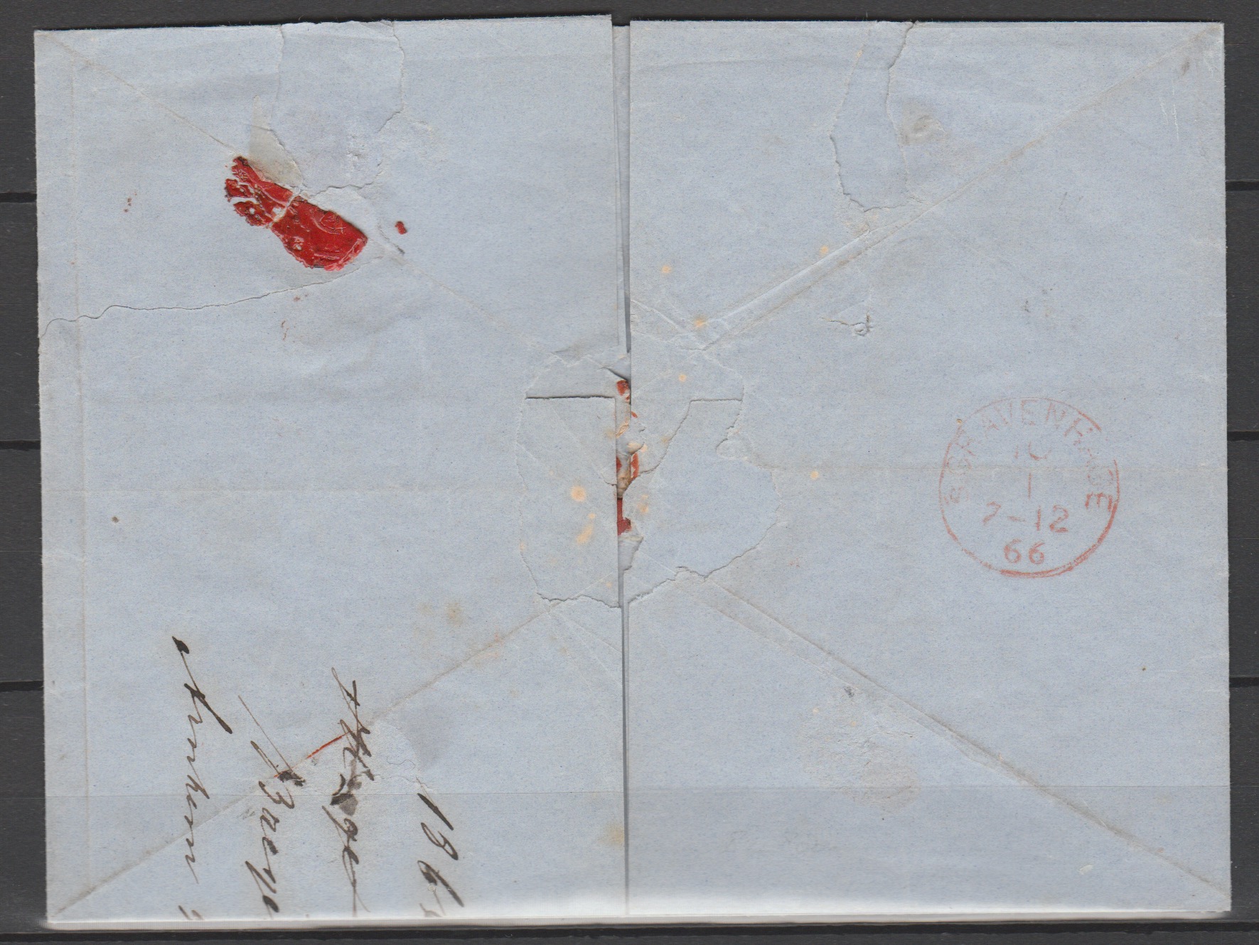 Nederland 1866 Aangetekende vouwbrief van Arnhem naar Den Haag - Afbeelding 2