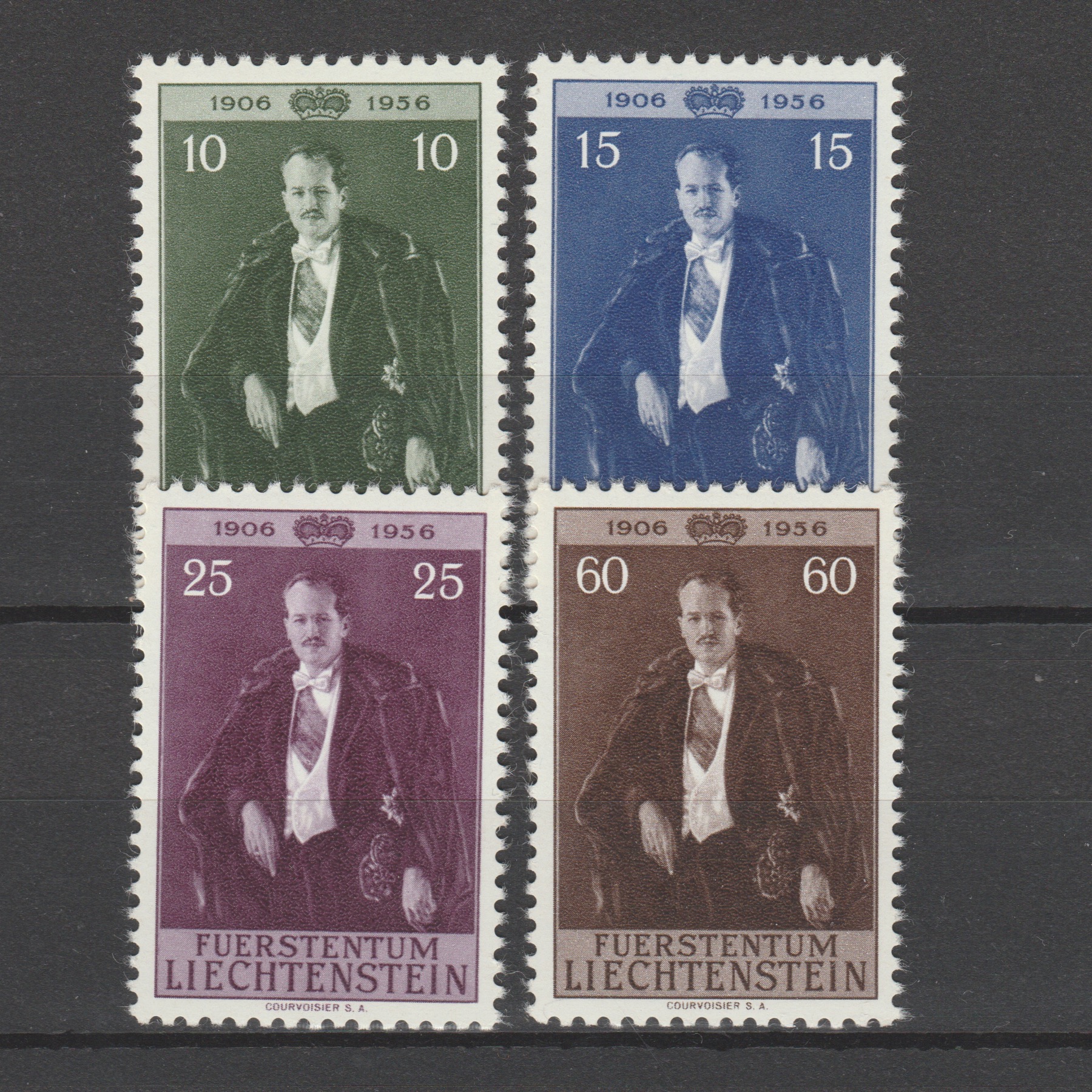 Liechtenstein 1956 348-351 50e Gebürtstag von Fürst Franz Josef II