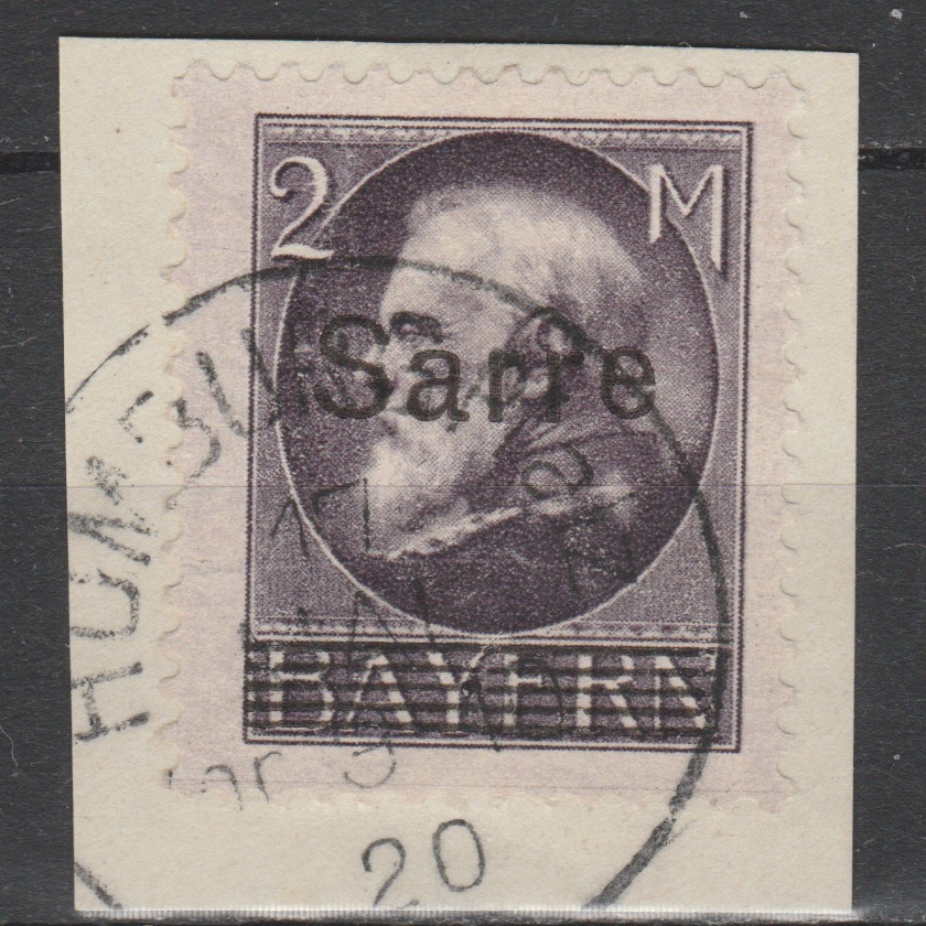 Duitsland 1920 Saargebiet 28b gestempeld gekeurd