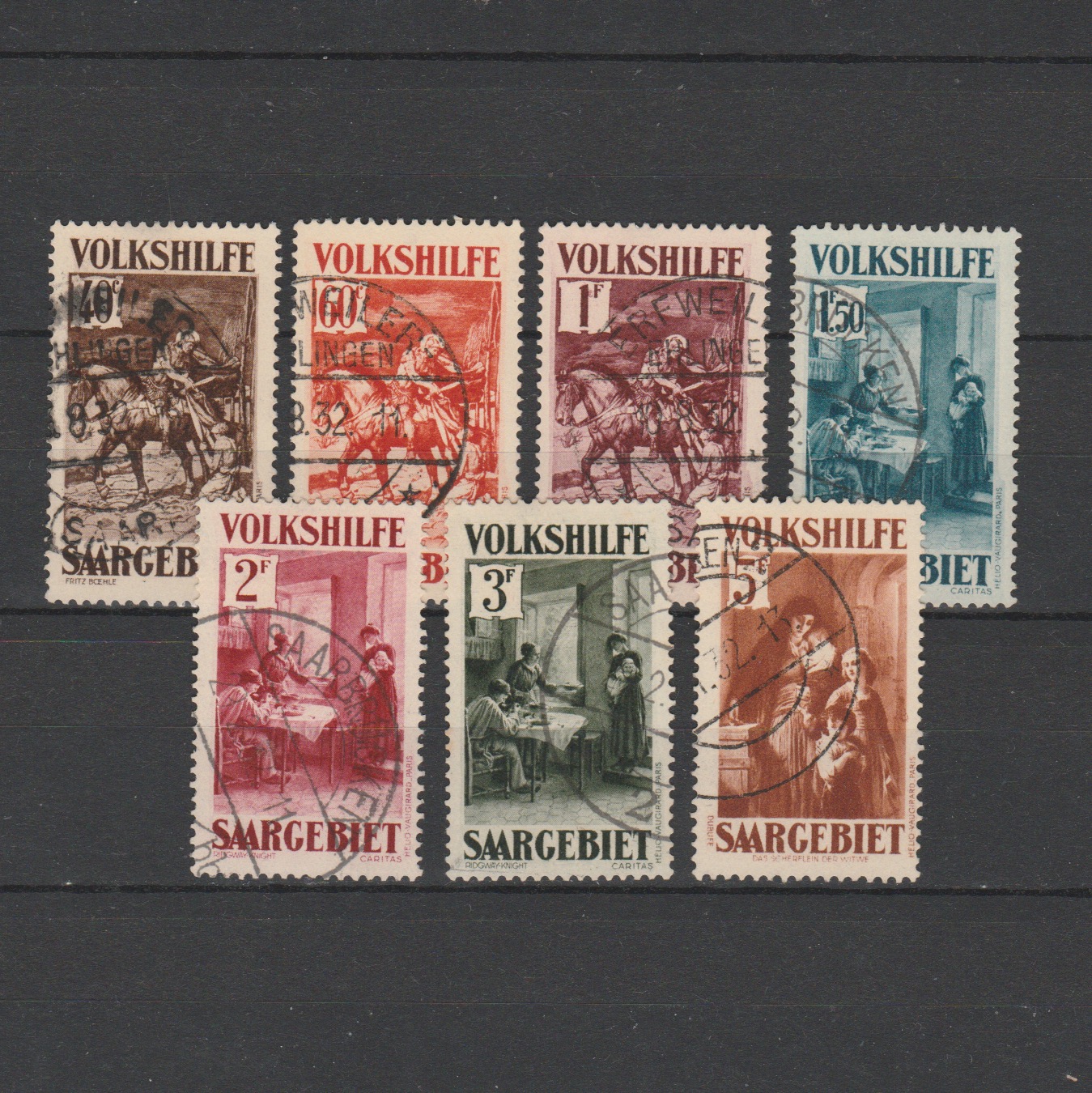 Duitsland 1931 Saargebiet 151-157 gestempeld gekeurd