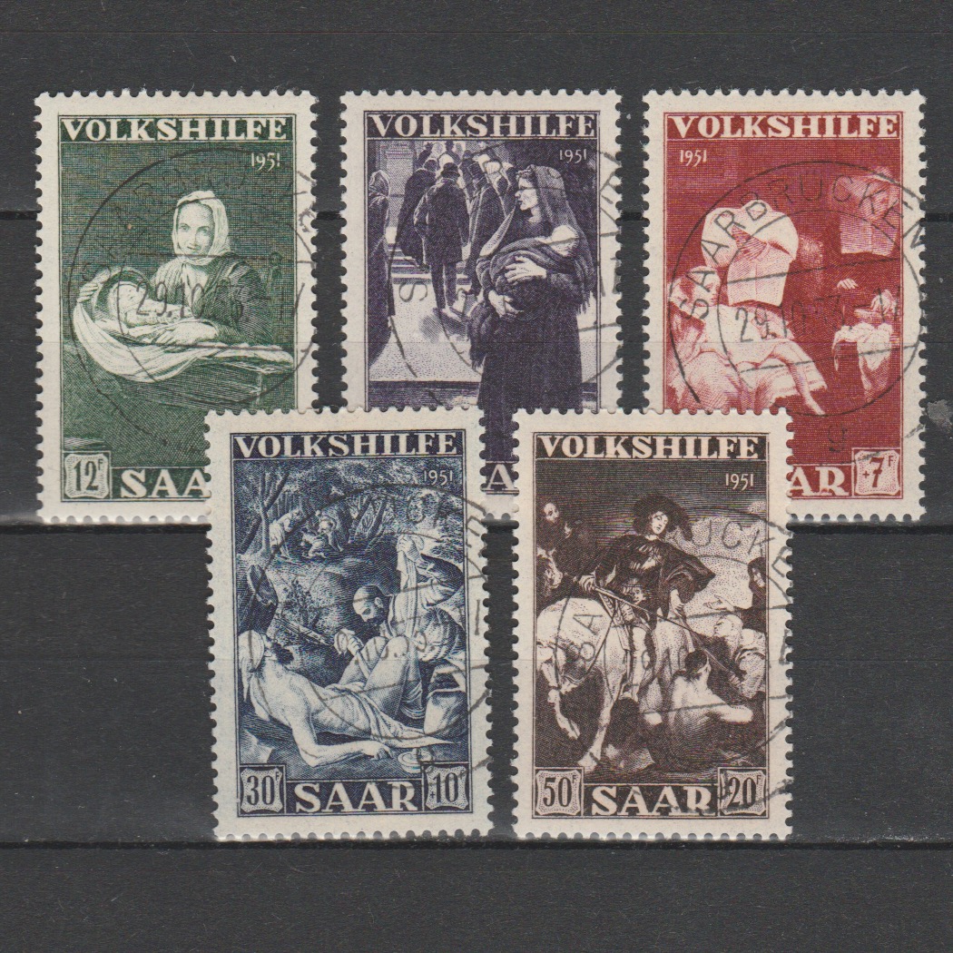 Duitsland 1951 Saar 309-313 gestempeld gekeurd met certificaat