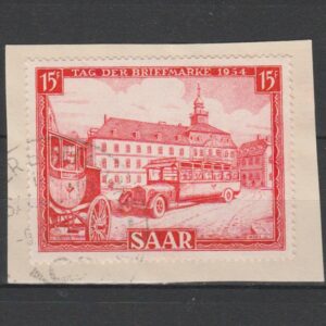Duitsland 1954 Saar 349 gestempeld en gekeurd