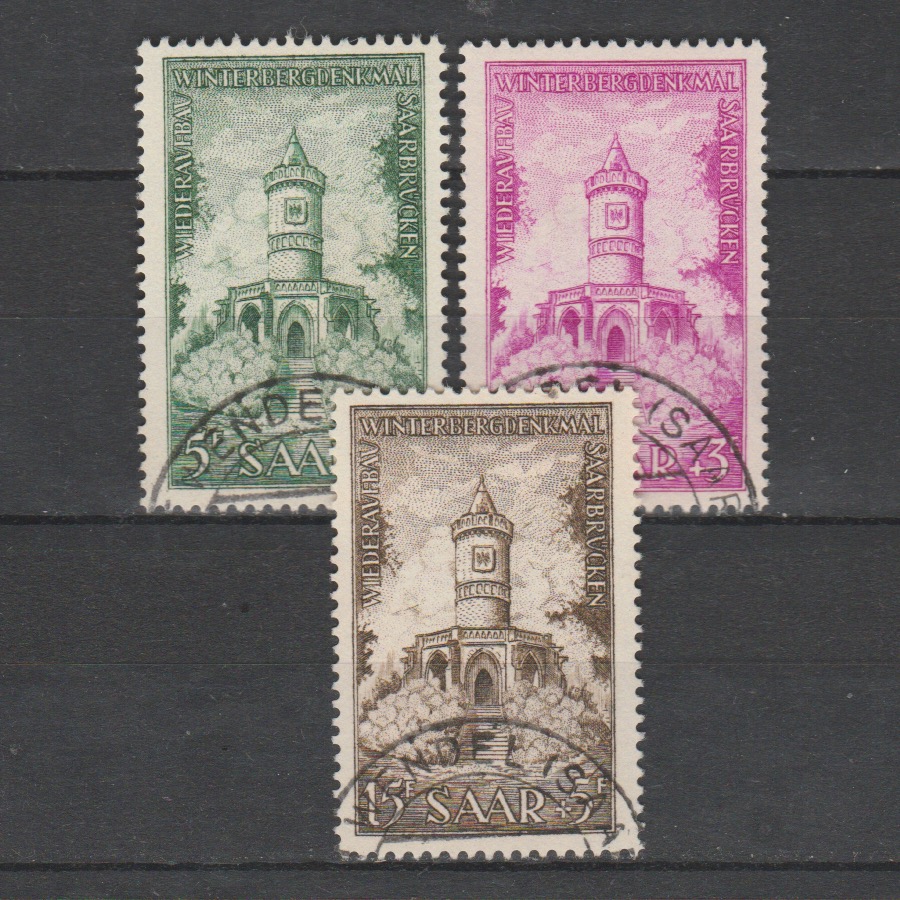 Duitsland 1956 Saar 373-375 gestempeld